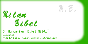 milan bibel business card